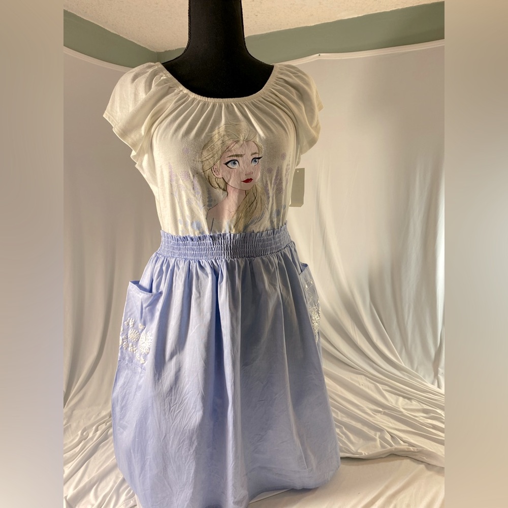 NWT Disney dress, ivory and blue, size XL 14-16